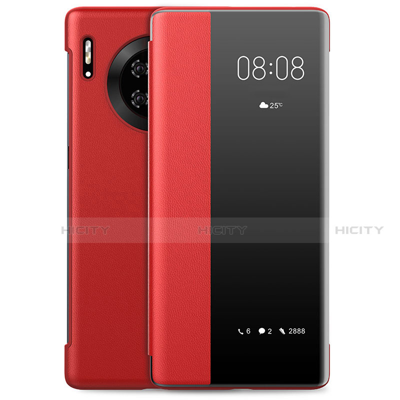 Funda de Cuero Cartera con Soporte Carcasa L01 para Huawei Mate 30 Pro Rojo