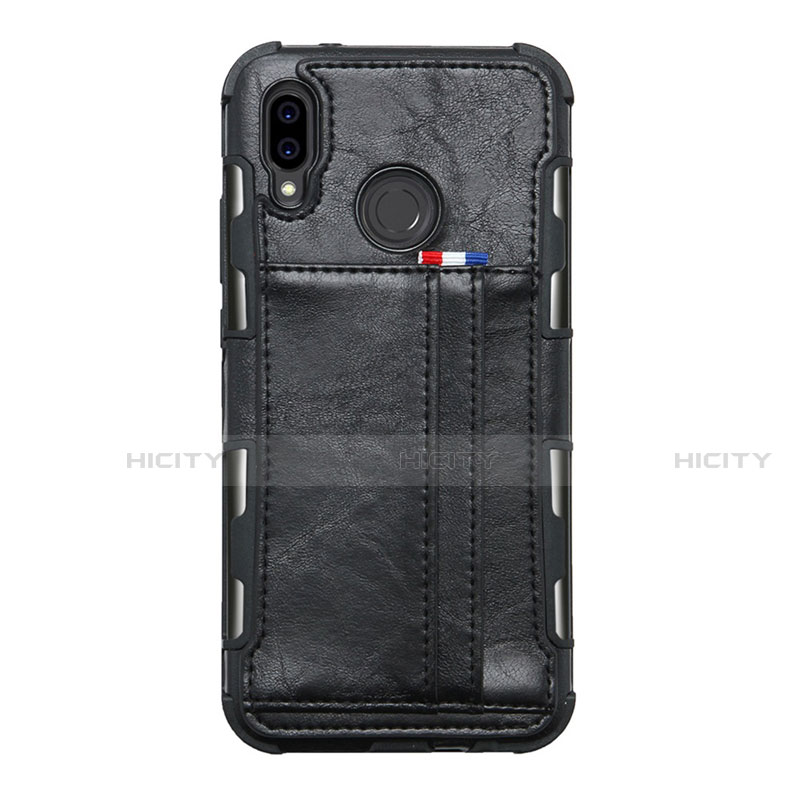 Funda de Cuero Cartera con Soporte Carcasa L01 para Huawei P20 Lite Negro