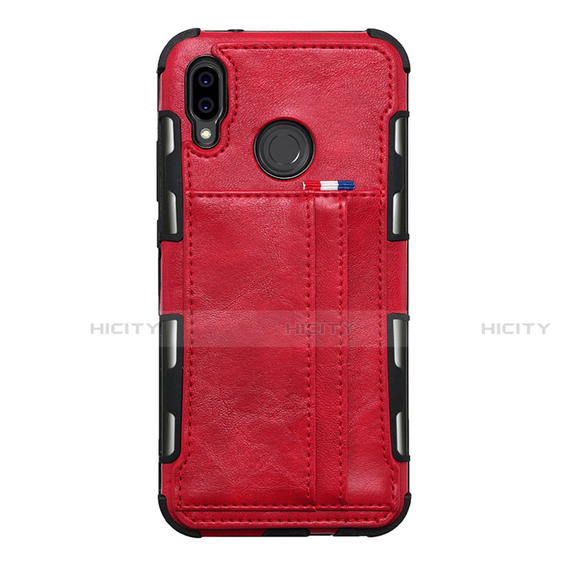 Funda de Cuero Cartera con Soporte Carcasa L01 para Huawei P20 Lite Rojo