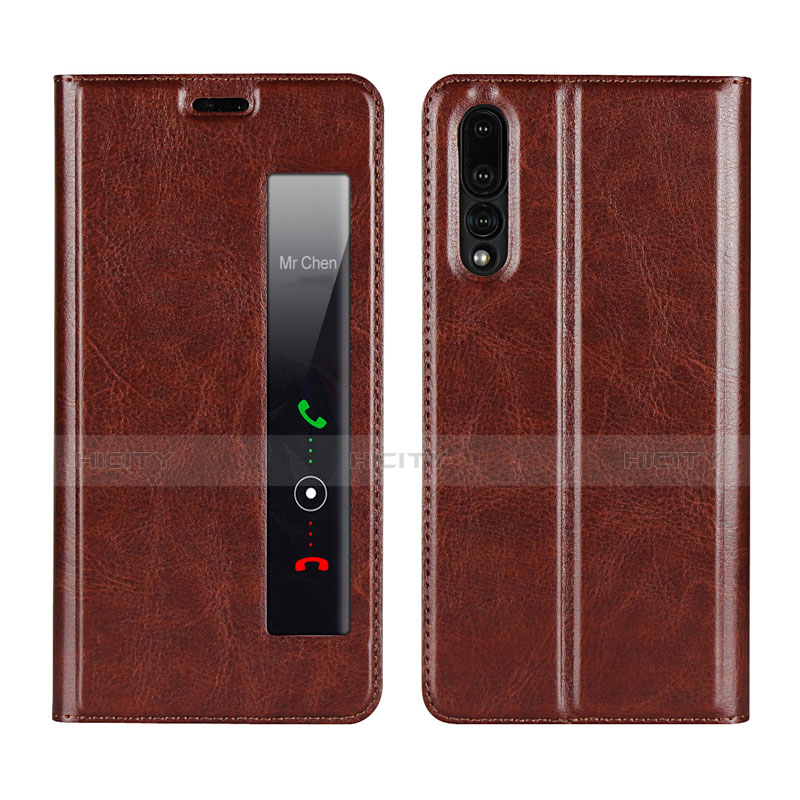 Funda de Cuero Cartera con Soporte Carcasa L01 para Huawei P20 Pro Marron