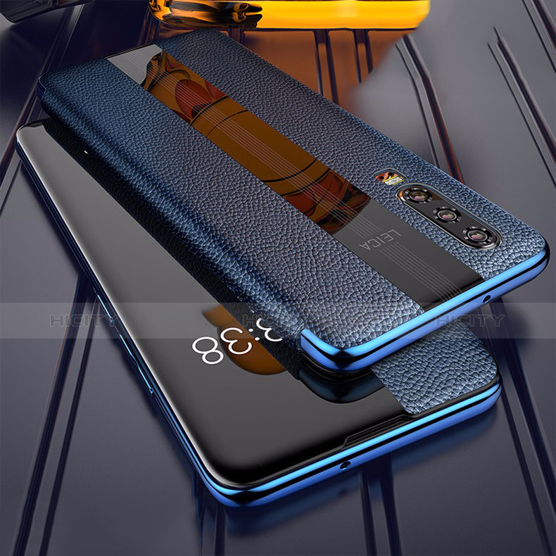 Funda de Cuero Cartera con Soporte Carcasa L01 para Huawei P30 Azul