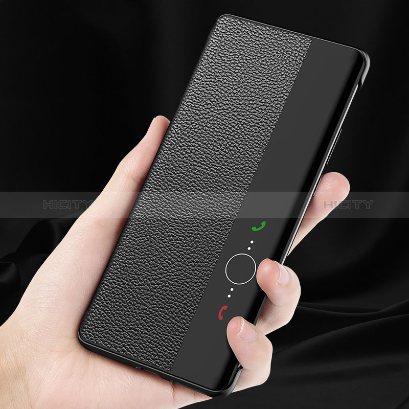 Funda de Cuero Cartera con Soporte Carcasa L01 para Huawei P60 Pro Negro