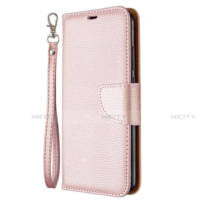 Funda de Cuero Cartera con Soporte Carcasa L01 para Huawei Y7p Oro Rosa