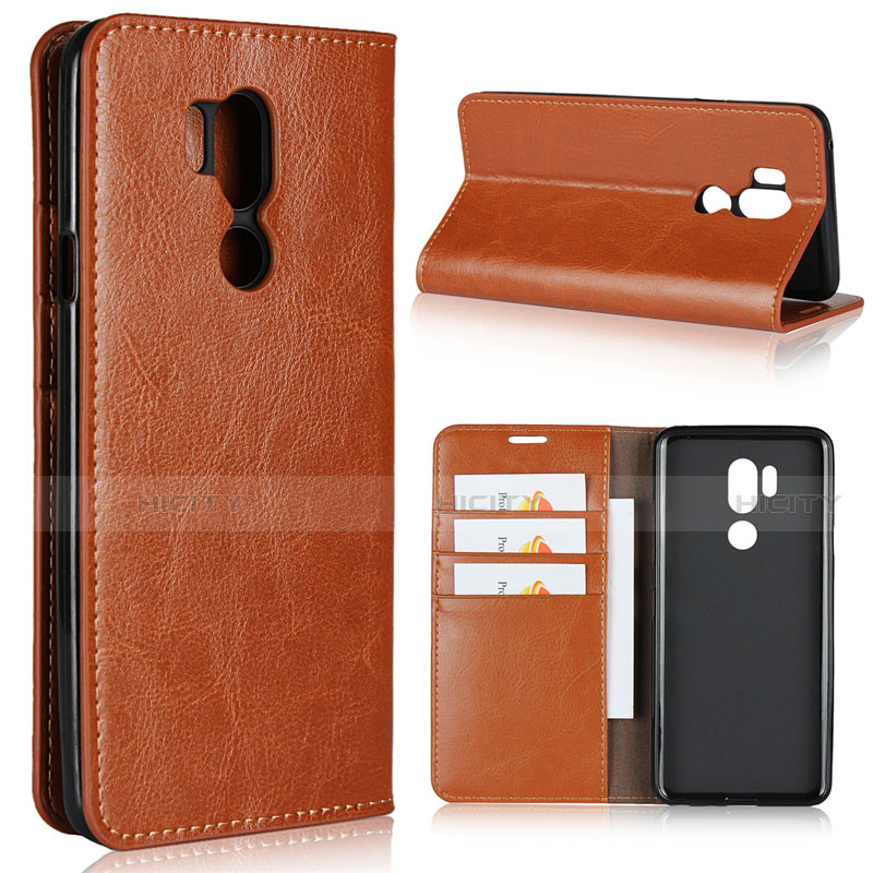 Funda de Cuero Cartera con Soporte Carcasa L01 para LG G7 Naranja