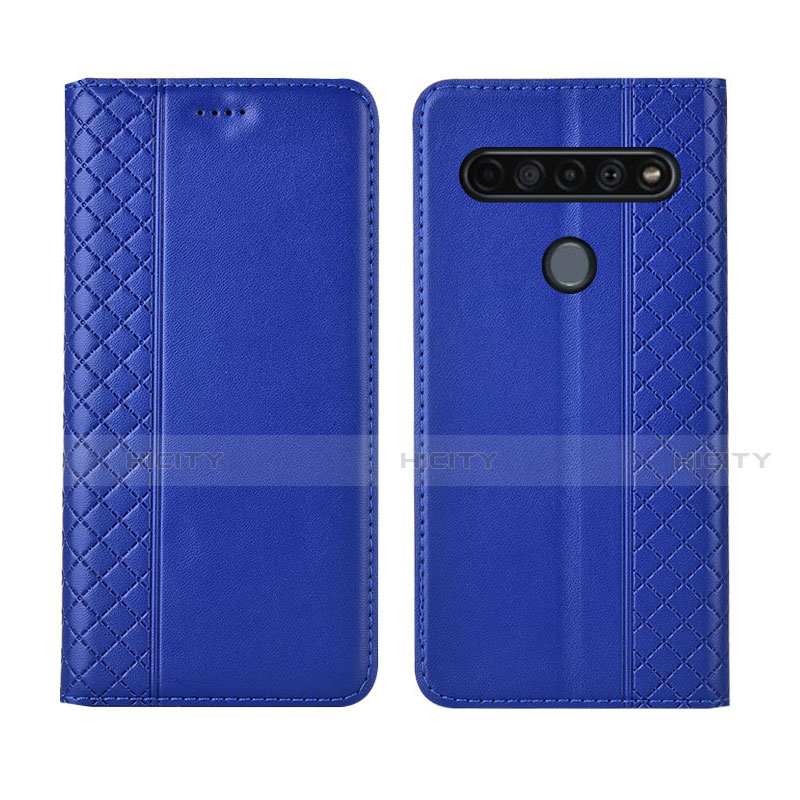 Funda de Cuero Cartera con Soporte Carcasa L01 para LG K51S Azul