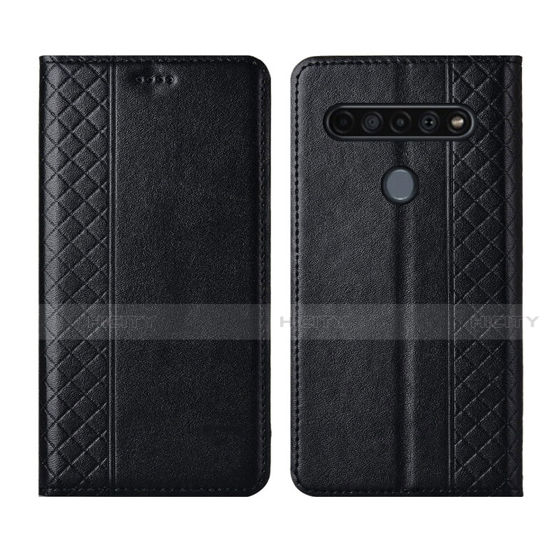 Funda de Cuero Cartera con Soporte Carcasa L01 para LG K51S Negro