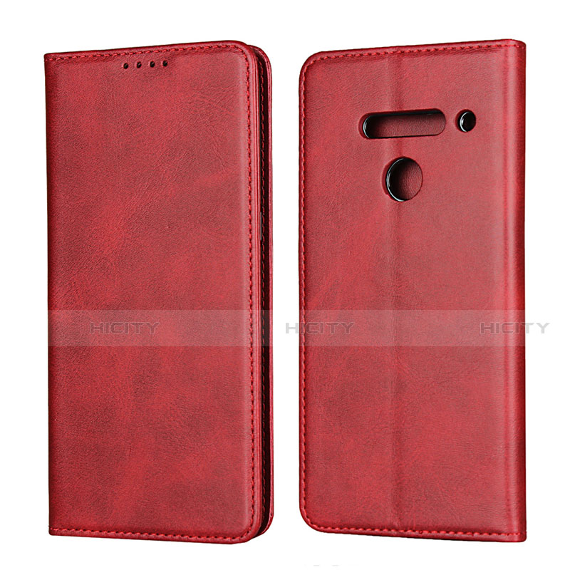 Funda de Cuero Cartera con Soporte Carcasa L01 para LG V50 ThinQ 5G Rojo