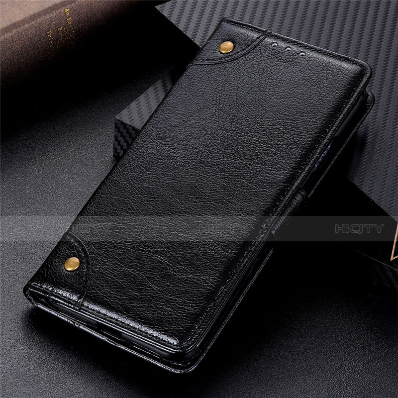 Funda de Cuero Cartera con Soporte Carcasa L01 para Motorola Moto G9 Power Negro