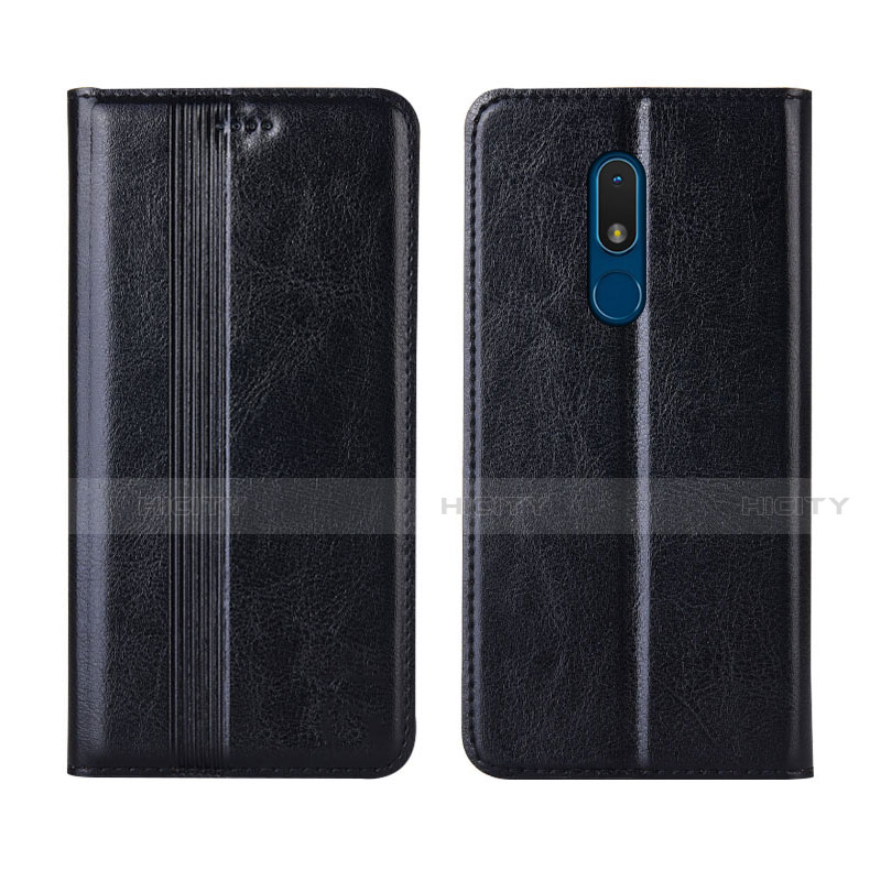 Funda de Cuero Cartera con Soporte Carcasa L01 para Nokia C3 Negro