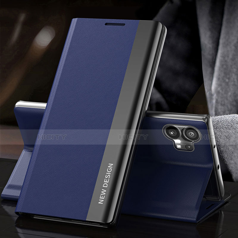 Funda de Cuero Cartera con Soporte Carcasa L01 para Nothing Phone 1 Azul