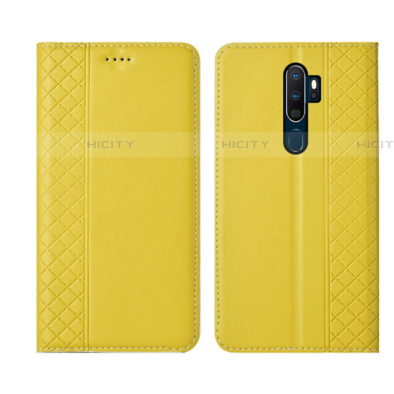 Funda de Cuero Cartera con Soporte Carcasa L01 para Oppo A11 Amarillo