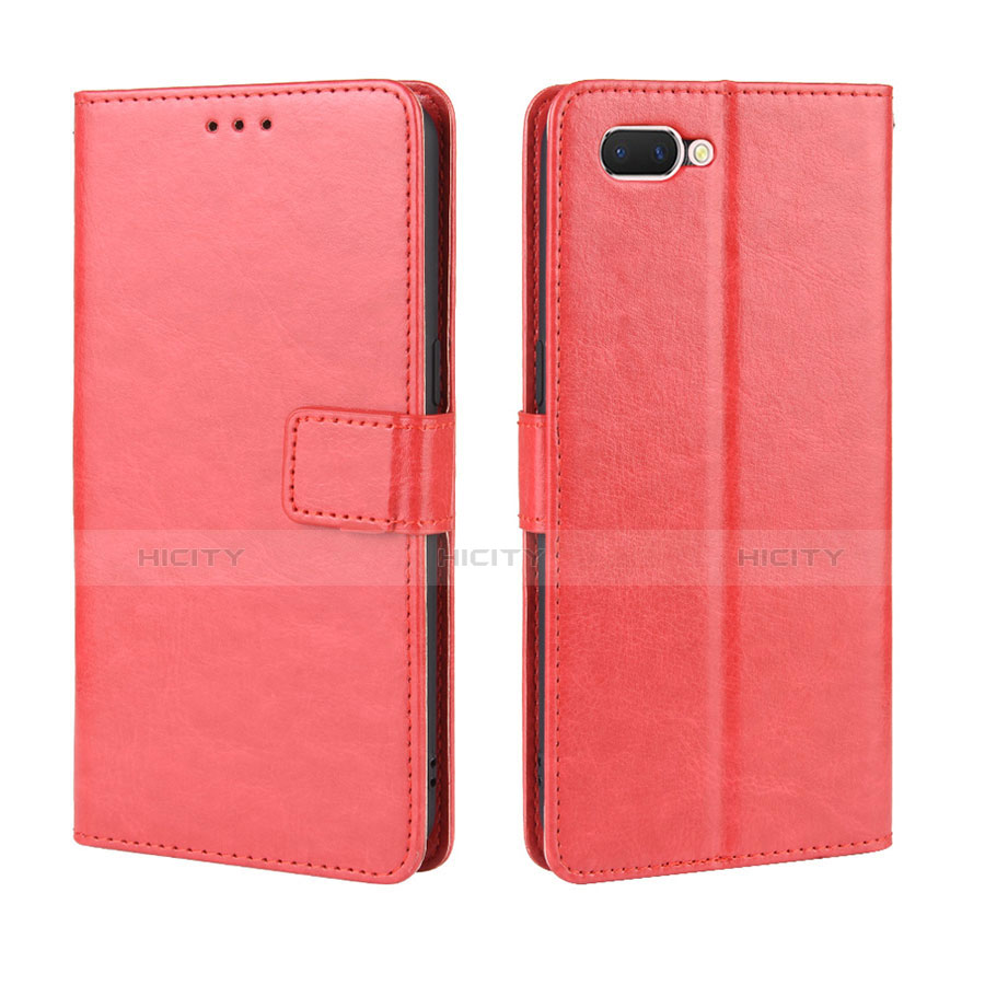 Funda de Cuero Cartera con Soporte Carcasa L01 para Oppo A12e Rojo