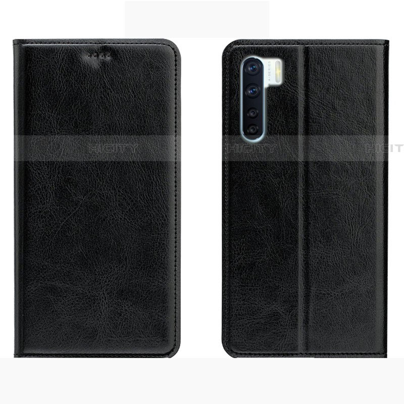 Funda de Cuero Cartera con Soporte Carcasa L01 para Oppo A91 Negro