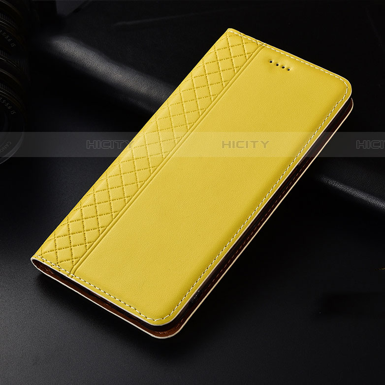 Funda de Cuero Cartera con Soporte Carcasa L01 para Oppo Find X2 Amarillo