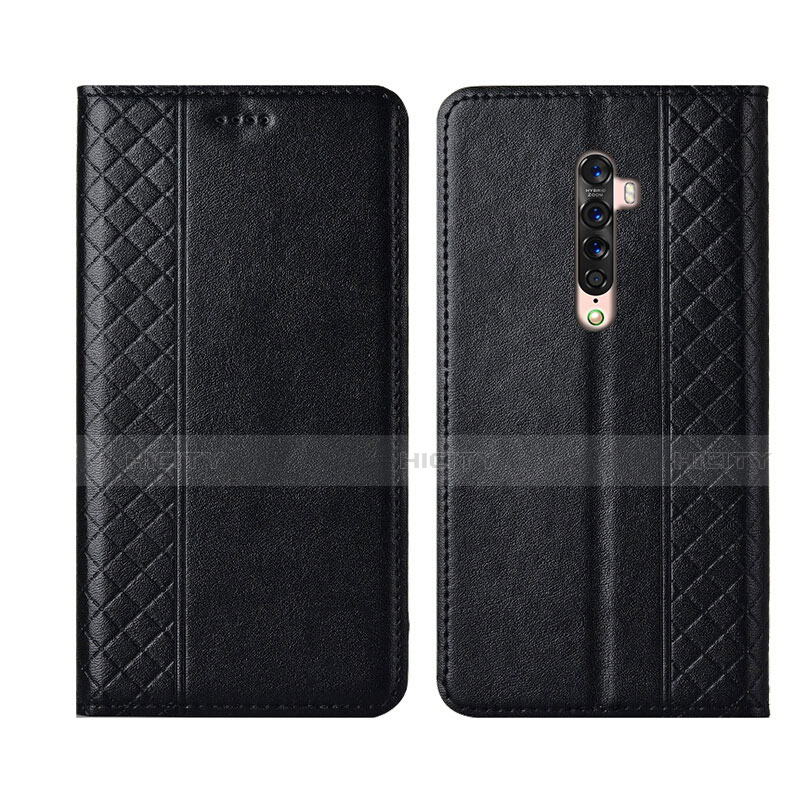 Funda de Cuero Cartera con Soporte Carcasa L01 para Oppo Reno2 Negro