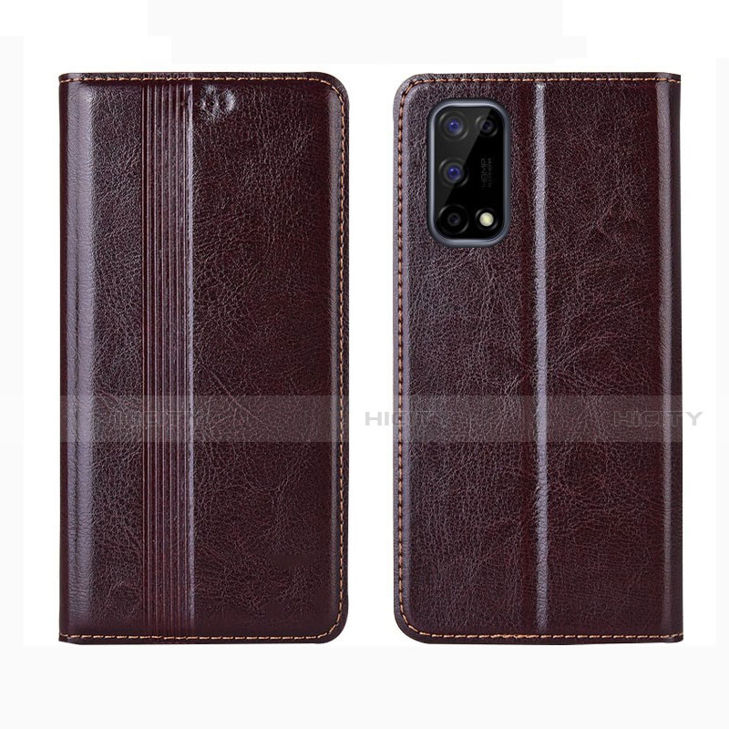 Funda de Cuero Cartera con Soporte Carcasa L01 para Realme V5 5G Marron