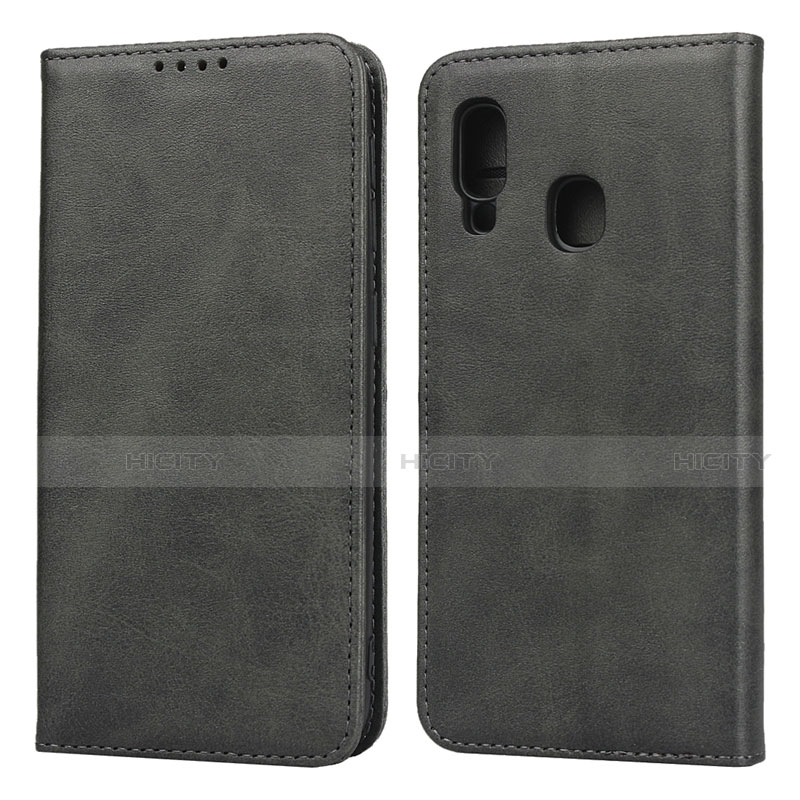 Funda de Cuero Cartera con Soporte Carcasa L01 para Samsung Galaxy A20e Negro