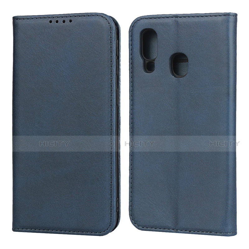 Funda de Cuero Cartera con Soporte Carcasa L01 para Samsung Galaxy A40 Azul