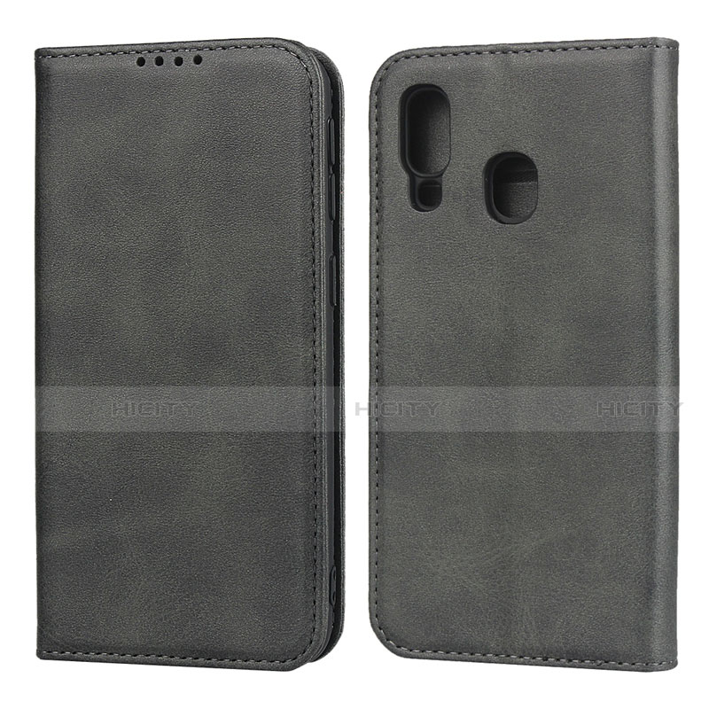 Funda de Cuero Cartera con Soporte Carcasa L01 para Samsung Galaxy A40 Negro