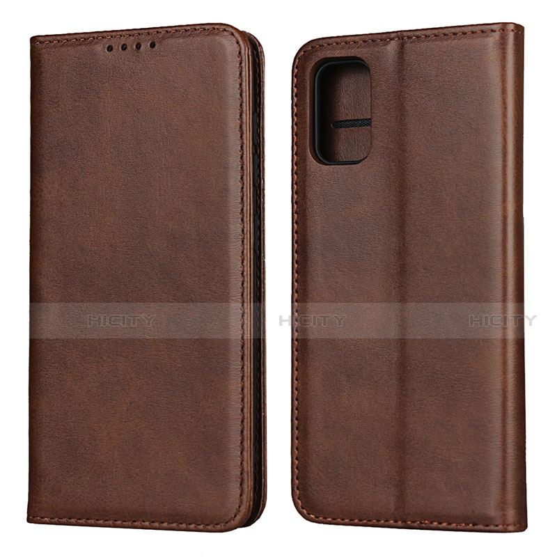 Funda de Cuero Cartera con Soporte Carcasa L01 para Samsung Galaxy A41 Marron