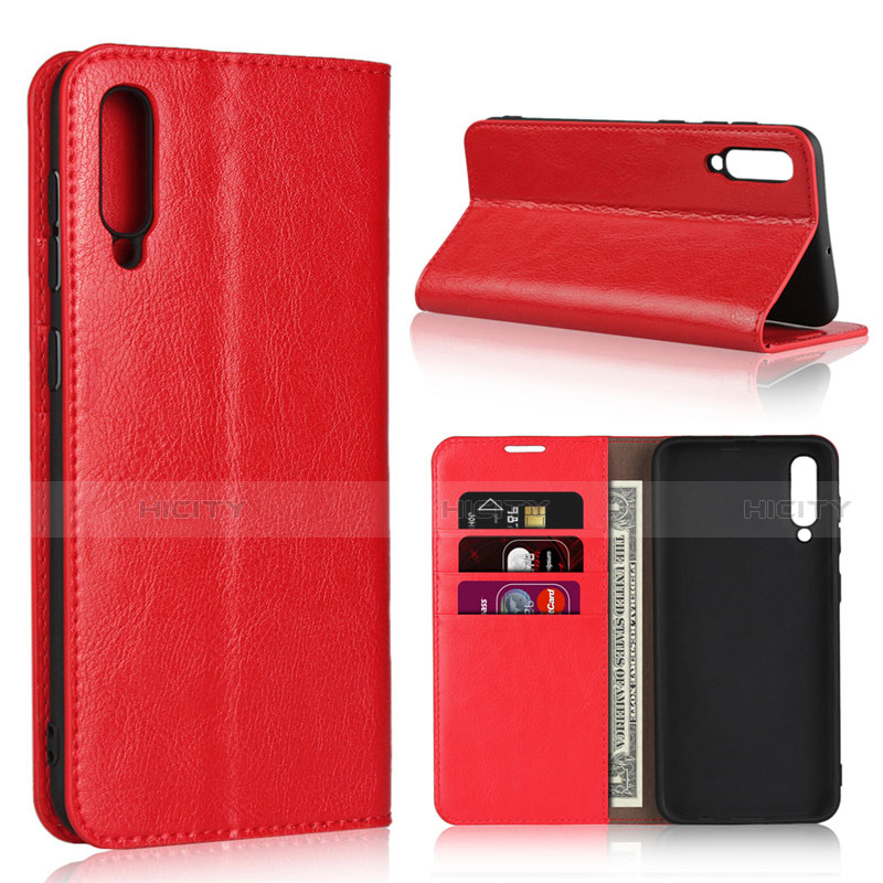 Funda de Cuero Cartera con Soporte Carcasa L01 para Samsung Galaxy A50 Rojo