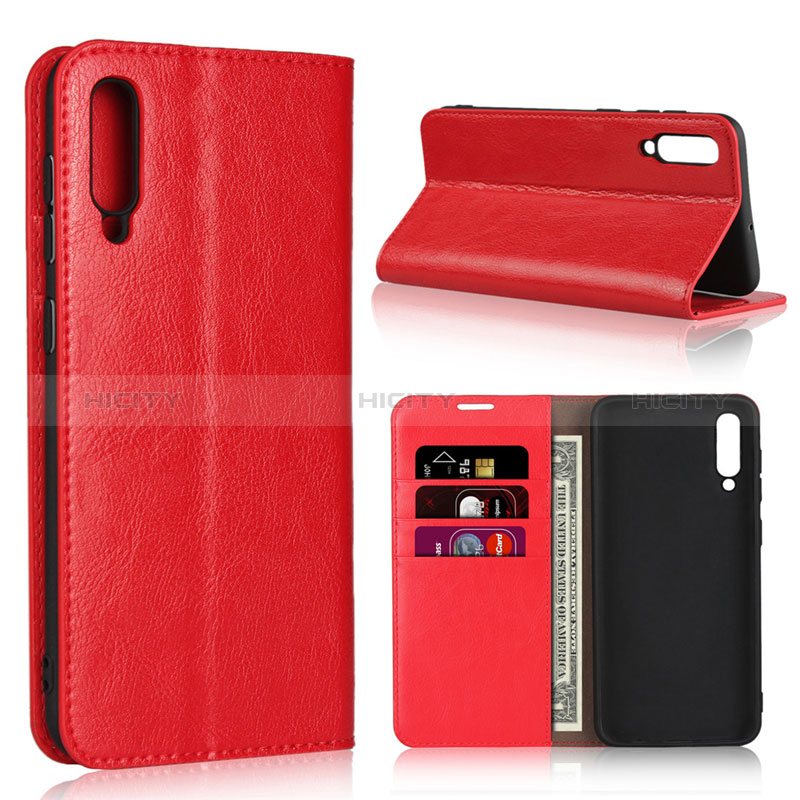 Funda de Cuero Cartera con Soporte Carcasa L01 para Samsung Galaxy A50S Rojo