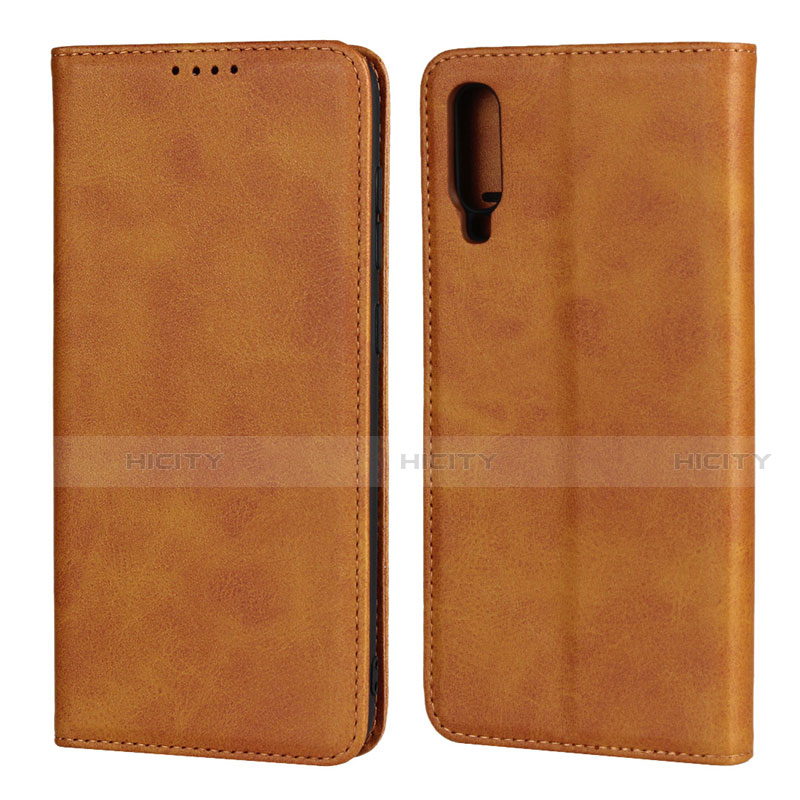 Funda de Cuero Cartera con Soporte Carcasa L01 para Samsung Galaxy A70 Naranja