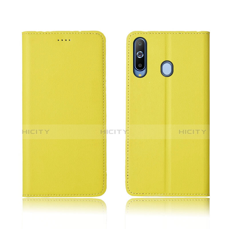 Funda de Cuero Cartera con Soporte Carcasa L01 para Samsung Galaxy A8s SM-G8870 Amarillo