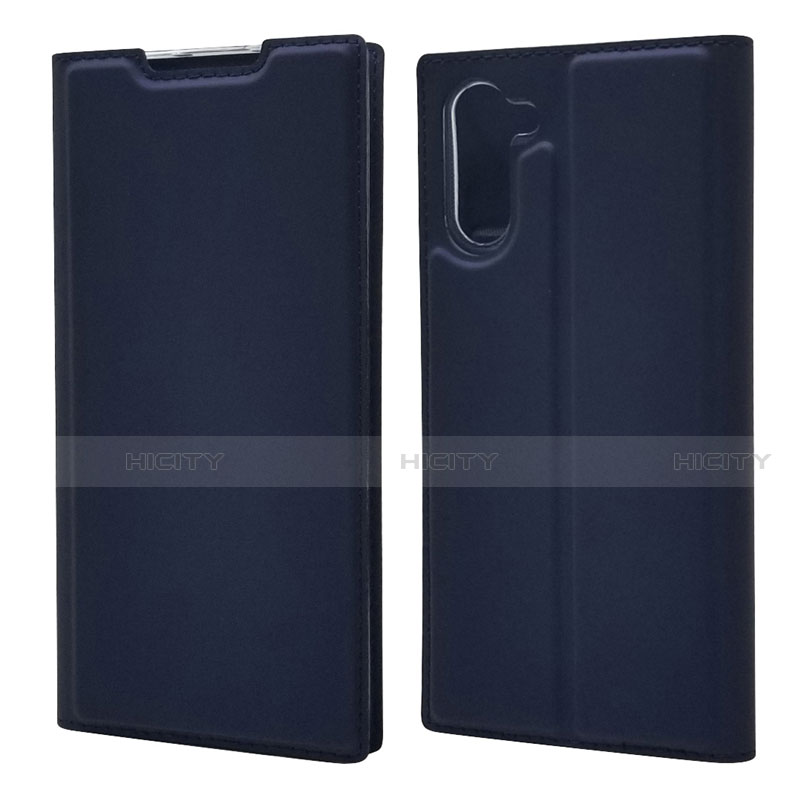 Funda de Cuero Cartera con Soporte Carcasa L01 para Samsung Galaxy Note 10 Azul