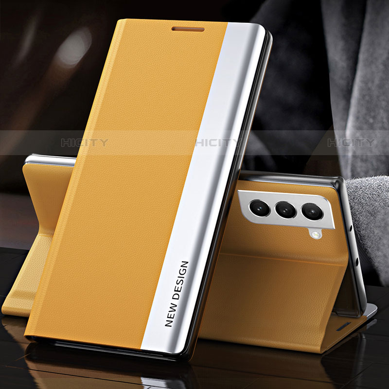 Funda de Cuero Cartera con Soporte Carcasa L01 para Samsung Galaxy S22 Plus 5G Amarillo