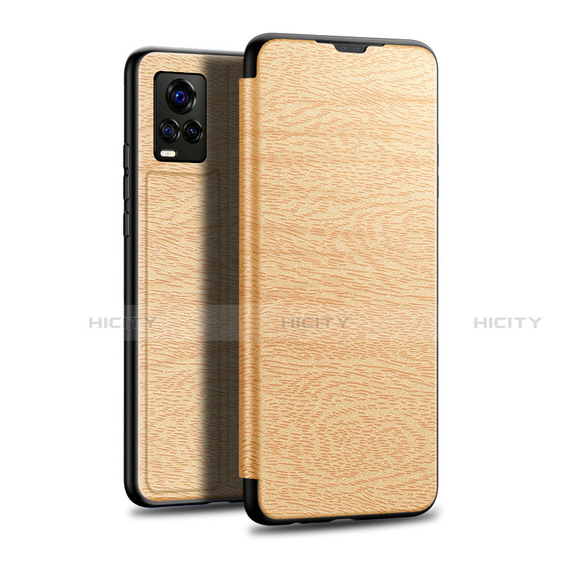 Funda de Cuero Cartera con Soporte Carcasa L01 para Vivo V20 Pro 5G Oro