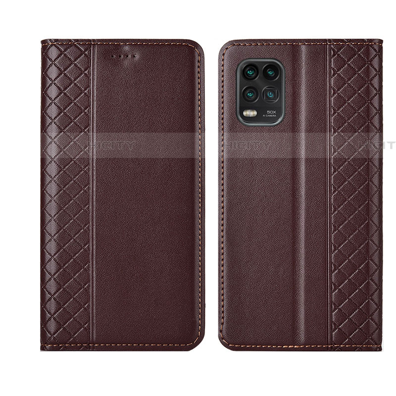 Funda de Cuero Cartera con Soporte Carcasa L01 para Xiaomi Mi 10 Lite Marron