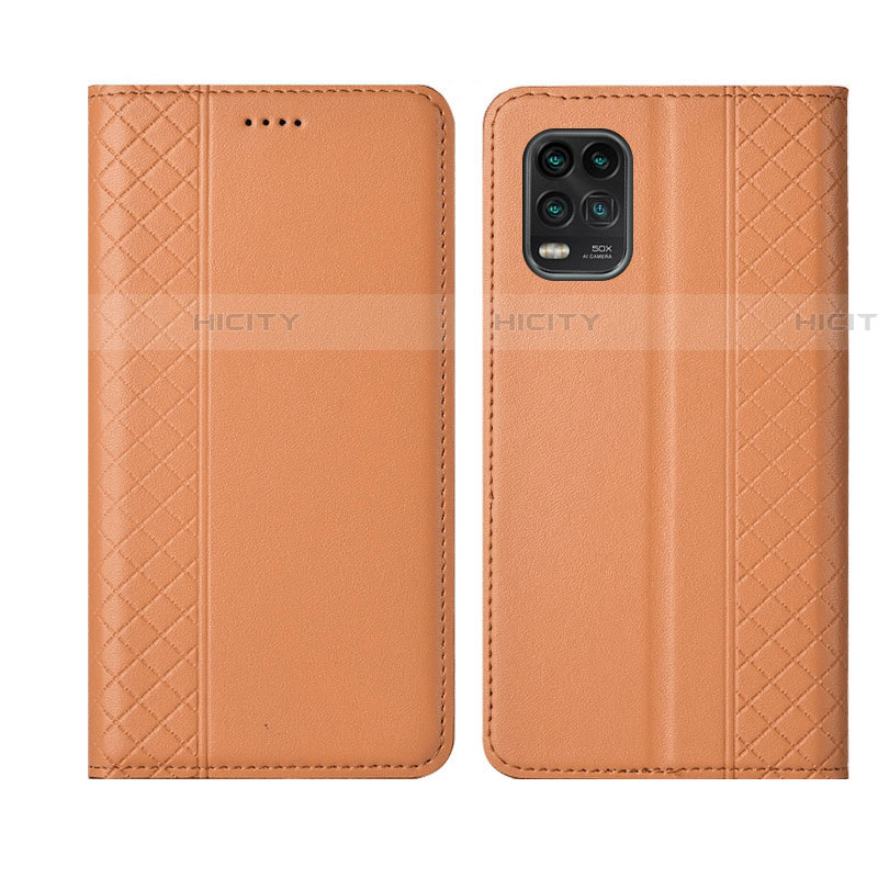 Funda de Cuero Cartera con Soporte Carcasa L01 para Xiaomi Mi 10 Lite Naranja