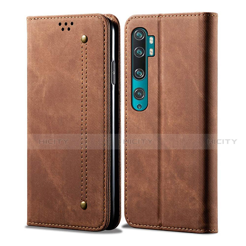 Funda de Cuero Cartera con Soporte Carcasa L01 para Xiaomi Mi Note 10 Marron