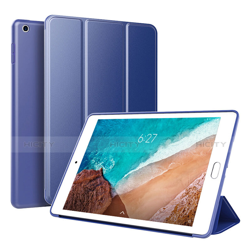 Funda de Cuero Cartera con Soporte Carcasa L01 para Xiaomi Mi Pad Azul