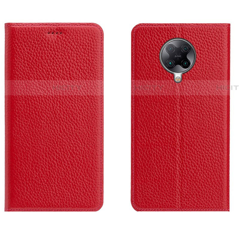 Funda de Cuero Cartera con Soporte Carcasa L01 para Xiaomi Poco F2 Pro Rojo