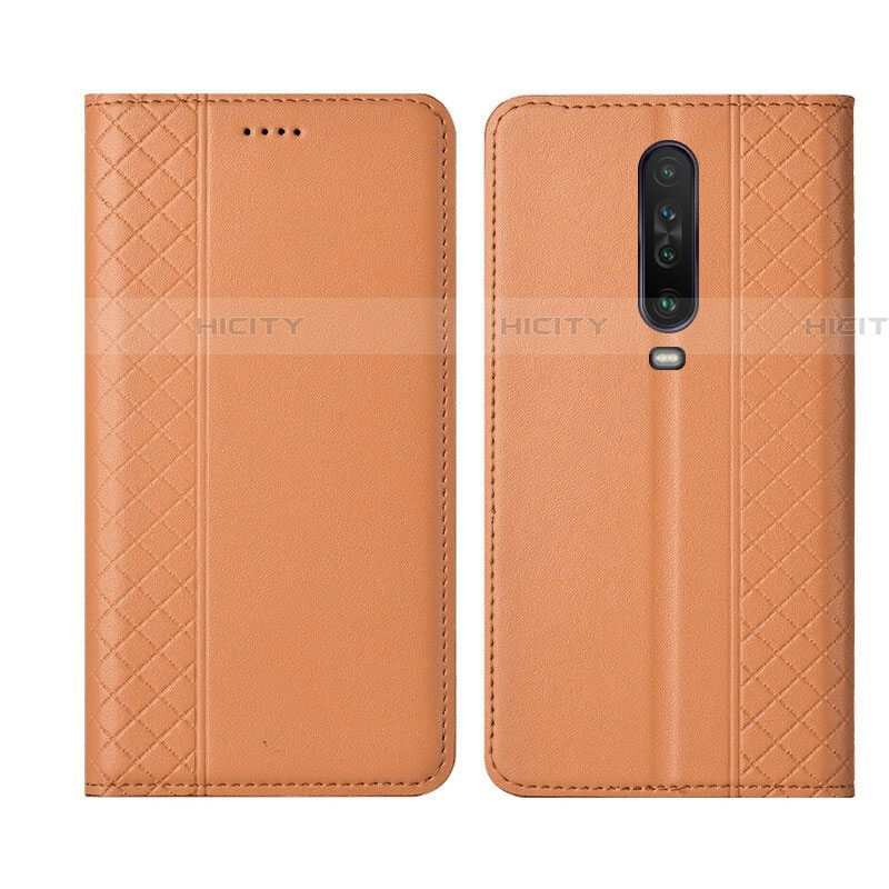 Funda de Cuero Cartera con Soporte Carcasa L01 para Xiaomi Poco X2 Naranja