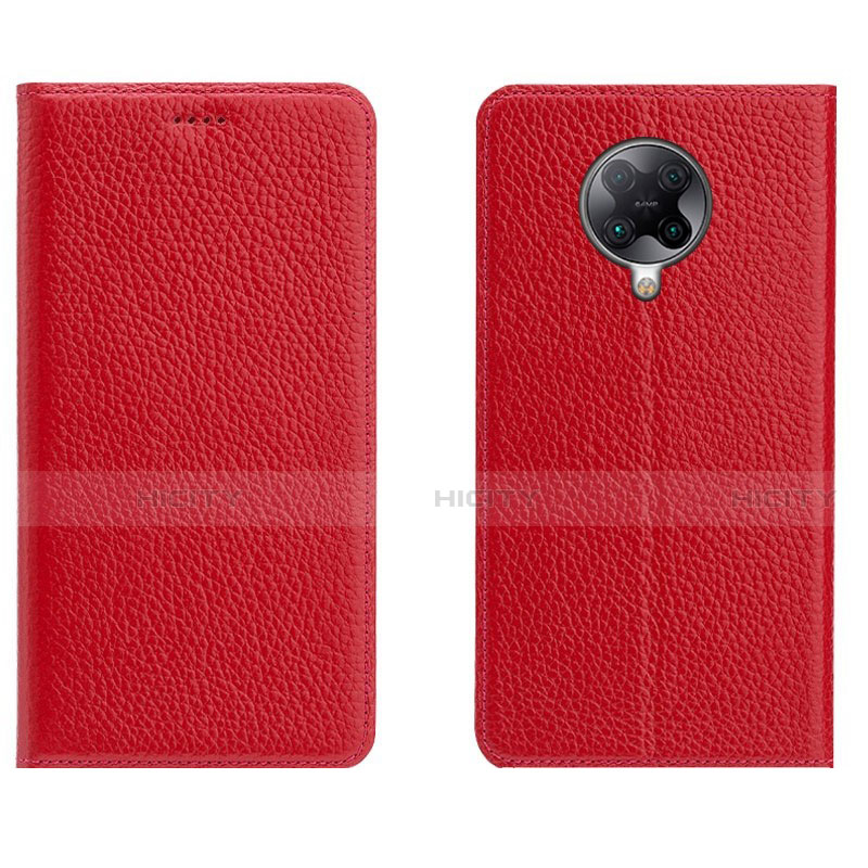 Funda de Cuero Cartera con Soporte Carcasa L01 para Xiaomi Redmi K30 Pro Zoom Rojo