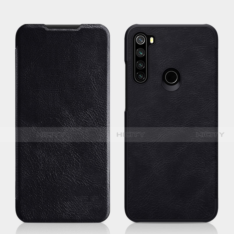 Funda de Cuero Cartera con Soporte Carcasa L01 para Xiaomi Redmi Note 8 (2021) Negro