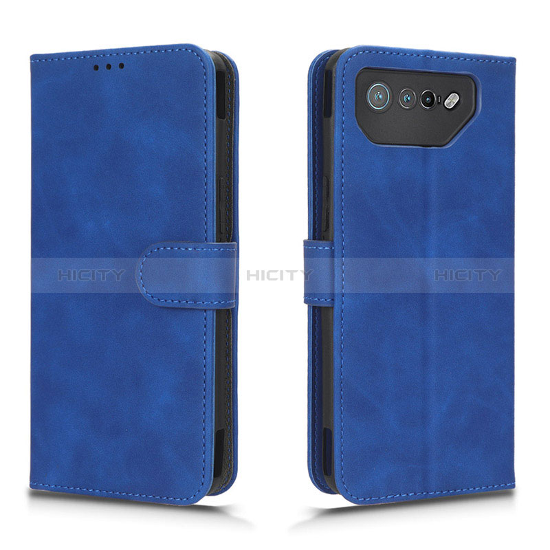 Funda de Cuero Cartera con Soporte Carcasa L01Z para Asus ROG Phone 7 Ultimate Azul