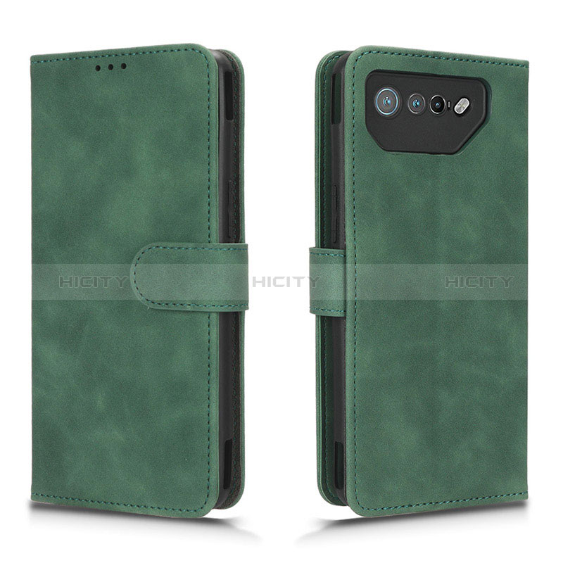 Funda de Cuero Cartera con Soporte Carcasa L01Z para Asus ROG Phone 7 Ultimate Verde