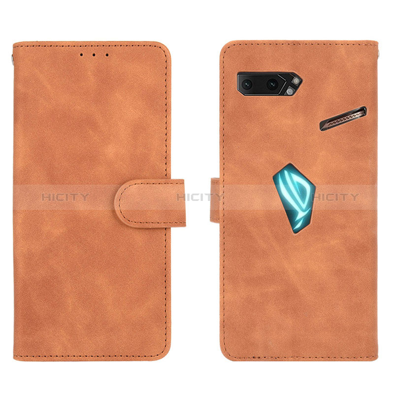 Funda de Cuero Cartera con Soporte Carcasa L01Z para Asus ROG Phone II ZS660KL Marron