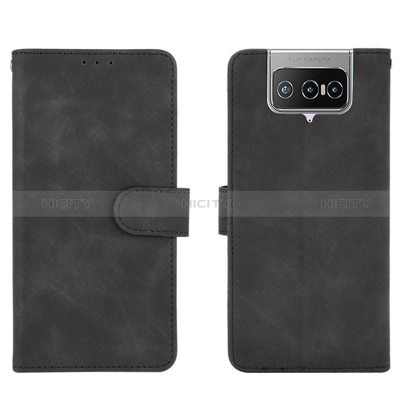 Funda de Cuero Cartera con Soporte Carcasa L01Z para Asus Zenfone 7 ZS670KS Negro