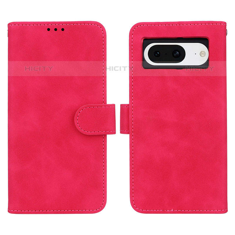 Funda de Cuero Cartera con Soporte Carcasa L01Z para Google Pixel 8 5G Rosa Roja