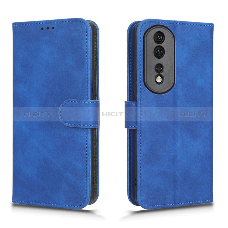 Funda de Cuero Cartera con Soporte Carcasa L01Z para Huawei Honor 80 Pro Flat 5G Azul