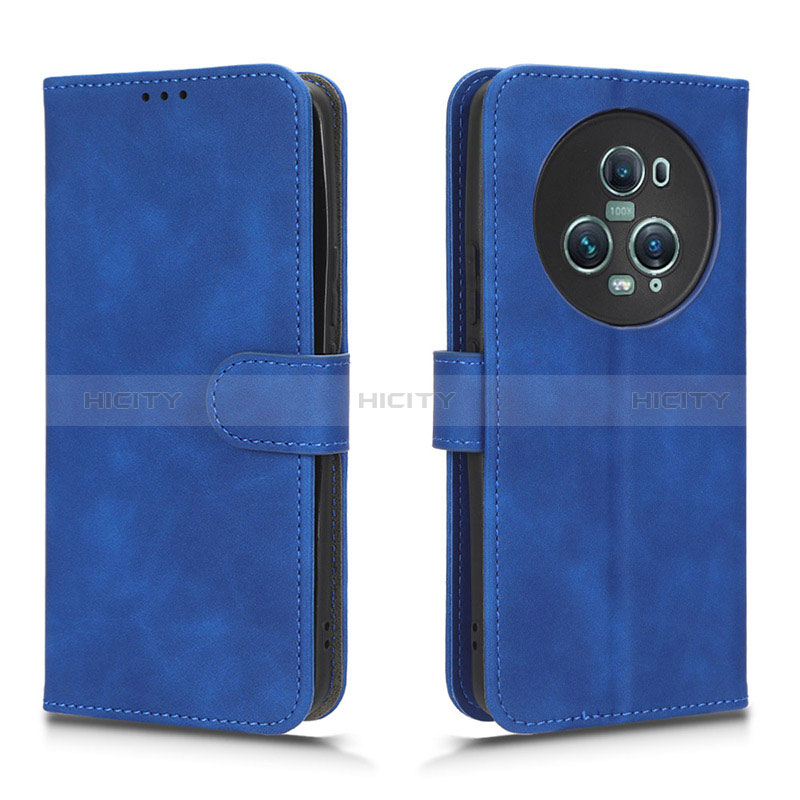 Funda de Cuero Cartera con Soporte Carcasa L01Z para Huawei Honor Magic5 Pro 5G Azul