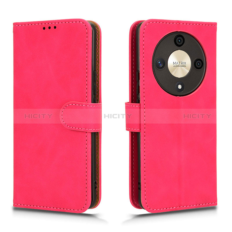 Funda de Cuero Cartera con Soporte Carcasa L01Z para Huawei Honor Magic6 Lite 5G Rosa Roja