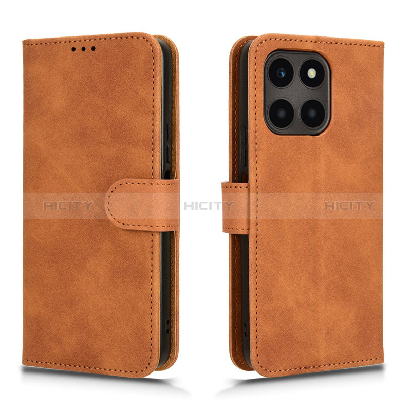 Funda de Cuero Cartera con Soporte Carcasa L01Z para Huawei Honor X6a Marron