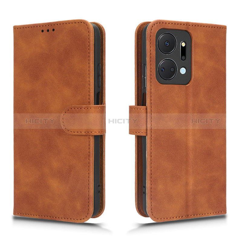 Funda de Cuero Cartera con Soporte Carcasa L01Z para Huawei Honor X7a Marron