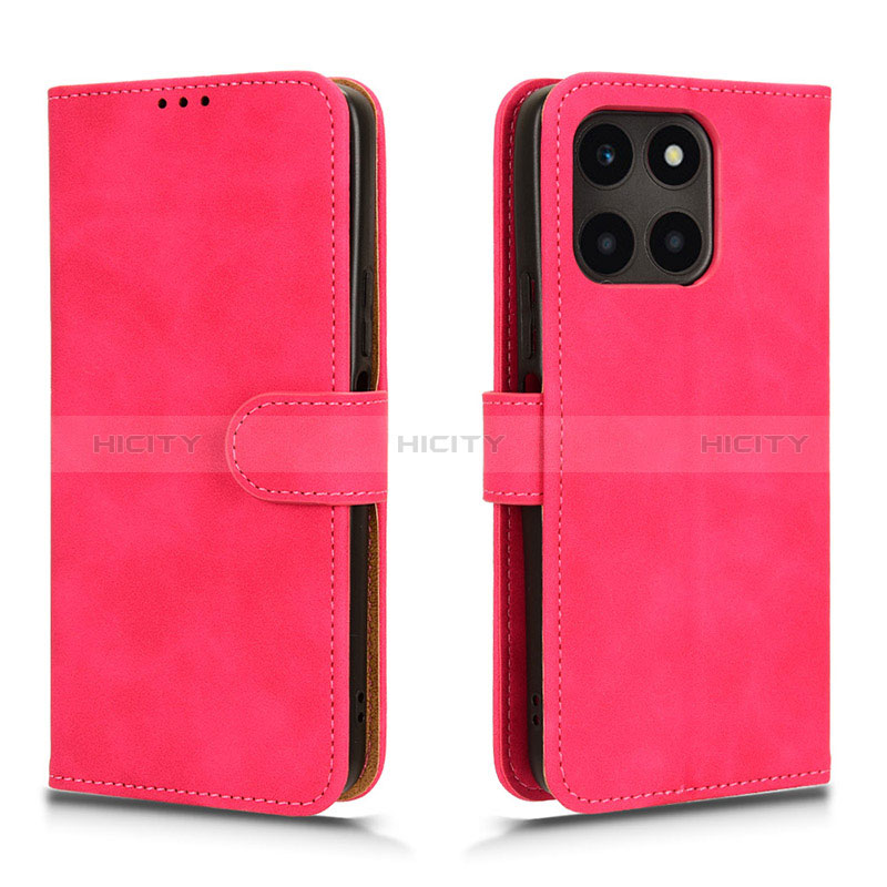 Funda de Cuero Cartera con Soporte Carcasa L01Z para Huawei Honor X8b Rosa Roja